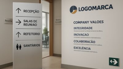sinalização para ambientes corporativos